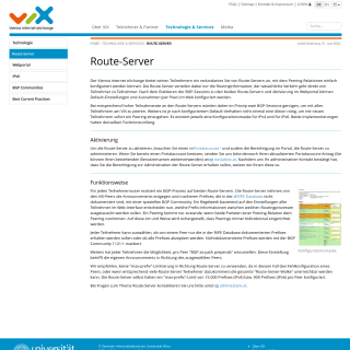  VIX Route Servers  aka (Vienna Internet eXchange - VIX)  website