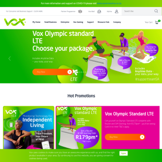 Vox Telecom  website
