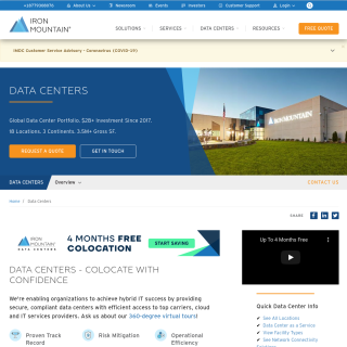 Iron Mountain Data Centers (fka IO Data Centers)  website