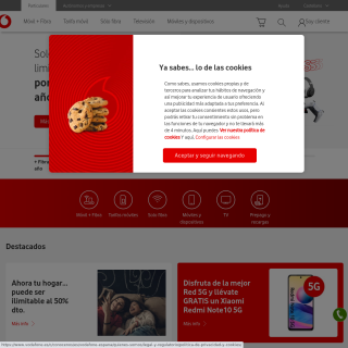 Vodafone España  website