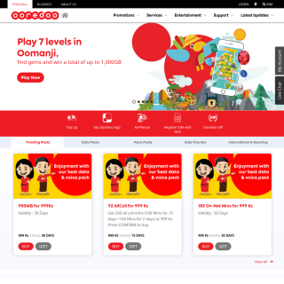Ooredoo Myanmar  website