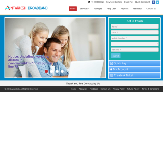 Antariksh Broadband and Wireless Solution Pvt. Ltd  website