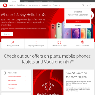 Vodafone Hutchison Australia  website