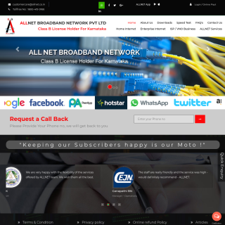 Allnet Broadband Network Pvt Ltd  website