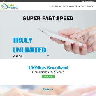  Esto Broadband  aka (Esto Broadband Private Limited)  website