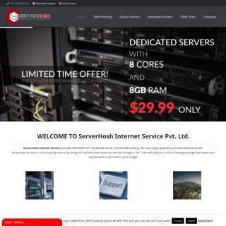 Serverhosh Internet Service  website