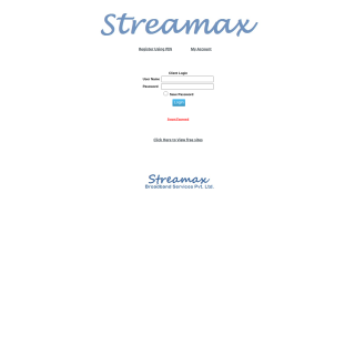 Streamax Broadband Services website