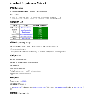  Acandwitf Experimental Network  website