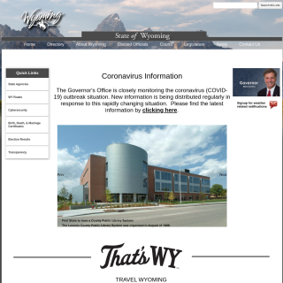  State of Wyoming  website