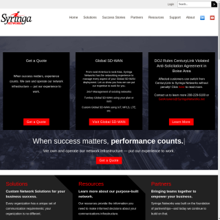 Syringa Networks  website
