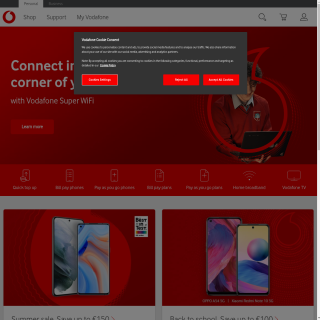 Vodafone Ireland  website