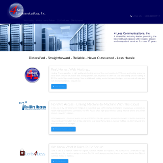  4 Less Communications, Inc.  aka (Hosting 4 Less Dialup 4 Less No-Wire Access)  website