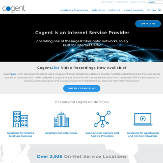 COGENT Cogent Communications, Inc.  website