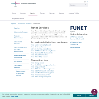 CSC/Funet  website