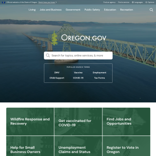 State of Oregon  website