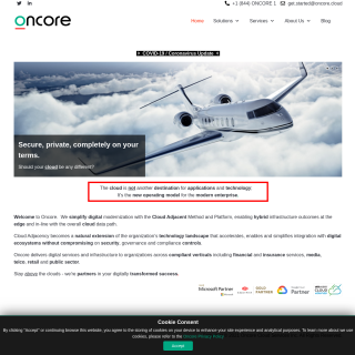 Oncore Cloud Services  website