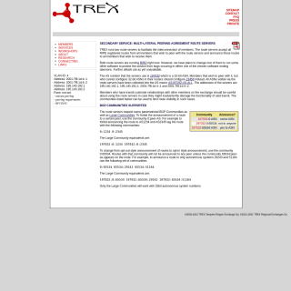  TREX Route Servers  aka (TREX Route Server)  website
