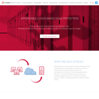 redGuardian DDoS mitigation  website