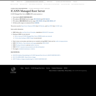  l.root-servers.net  aka (ICANN Managed Root Server (IMRS))  website