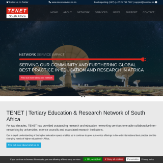 Tertiary Education and Research Network of South Africa  aka (TENET)  website