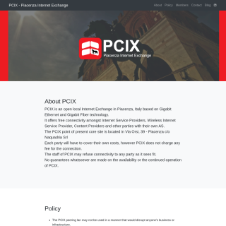  PCIX Route Servers  aka (Piacenza Internet Exchange)  website