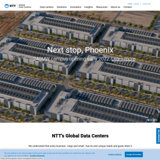 NTT Global Data Centers  website