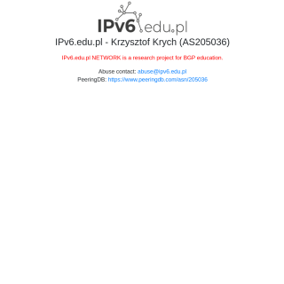 IPv6.edu.pl: BGP Research Network aka (IPv6.edu.pl NETWORK) website