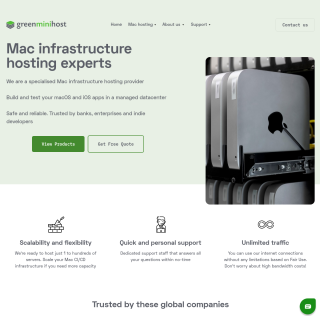 Green Mini host  website