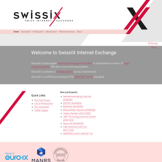  SwissIX Internet Exchange Management  website