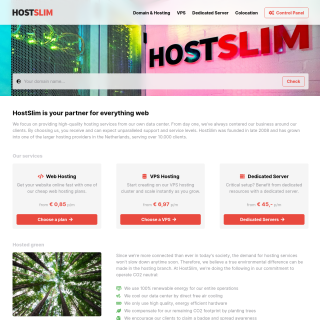 HostSlim  website