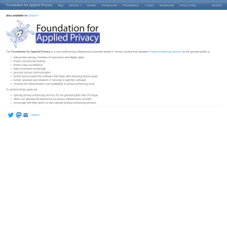 Foundation for Applied Privacy  website