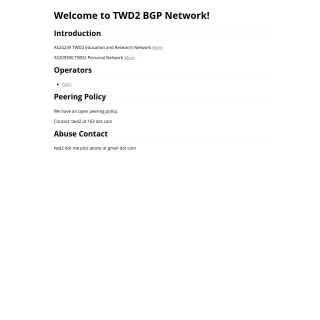  TWD2 Education and Research Network  aka (TWD2-NET)  website