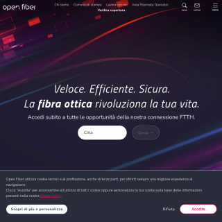 Open Fiber Italy  website