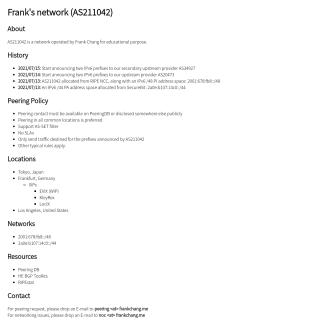  Frank's Network  website