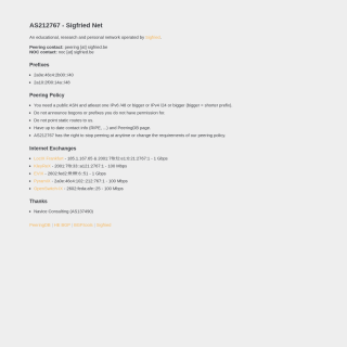  Sigfried Net  website