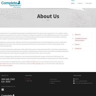  Complete Genomics Inc.  website