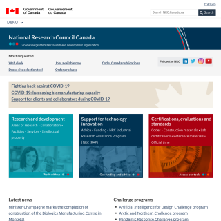 National Research Council Canada  website