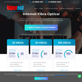 T. B. VALENTE & CIA aka (hipernet - internet fibra optica) website