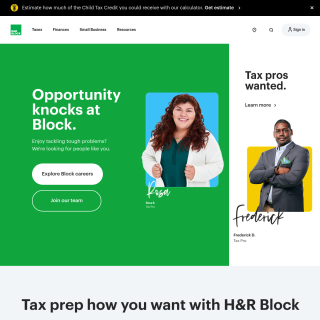 H&R Block  website
