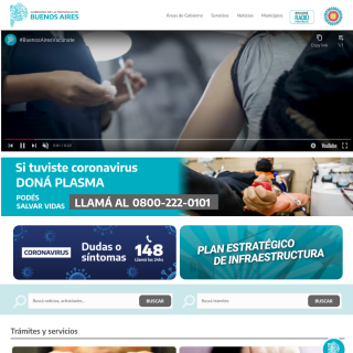 Gobernacion de la Provincia de Buenos Aires  website