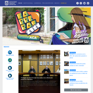 Universidad Nacional de San Luis  website