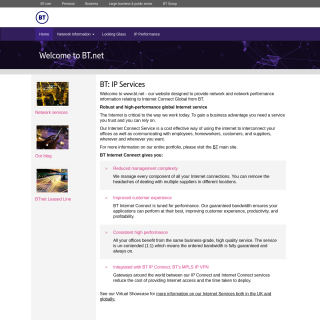 BTnet (BT's UK IP Network - AS2856)  website