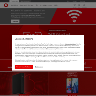 Vodafone Germany  website