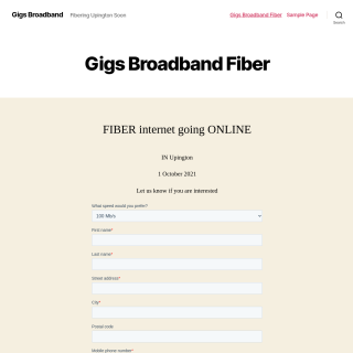  Gigs Broadband  website