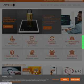  AFRINIC  aka (African Network Information Centre)  website
