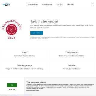 NTE Bredbånd AS  website