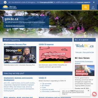  Government of BC  aka (Province of British Columbia)  website