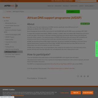  AFRINIC DNS Support  website