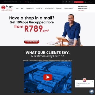  SAINET Internet  aka (Huge Networks South Africa)  website