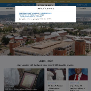 University of Jos  website